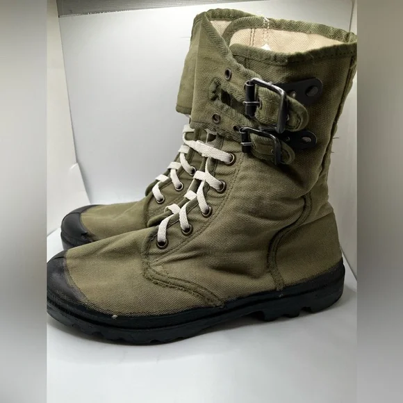 Vintage Wissart Military Canvas Gaiter Double Buckle Army Boot Size 43 - Picture 6 of 16